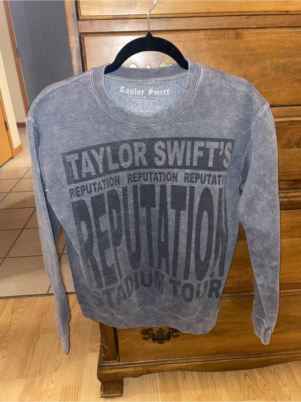 Taylor Swift Gray Washed 'Reputation' Crewneck Sweater